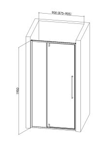 Душевая дверь AQUAme AQM7108-2-9 90см чёрный матовый