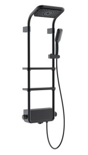 Душевая стойка AQUAme AQM8003B с термостатом чёрный матовый Душевая стойка AQUAme AQM8003B с термостатом чёрный матовый