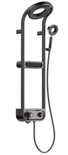 Душевая стойка AQUAme AQM8004B с термостатом чёрный матовый Душевая стойка AQUAme AQM8004B с термостатом чёрный матовый