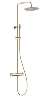 Душевая стойка AQUAme AQM8006BG с термостатом шлифованное золото Душевая стойка AQUAme AQM8006BG с термостатом шлифованное золото