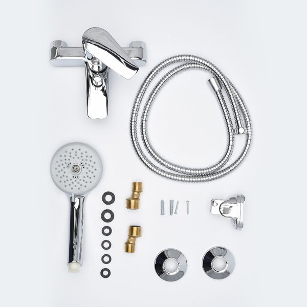 Смеситель для ванны AQUAme Prato AQMP6112 с душевым гарнитуром хром