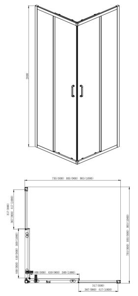 Душевой уголок Aquatek AQ ARI KV 09020BL 90х90 см чёрный матовый Душевой уголок Aquatek AQ ARI KV 09020BL 90х90 см чёрный матовый