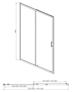 Душевая дверь Aquatek AQ ARI RA 12020BL 120см чёрный