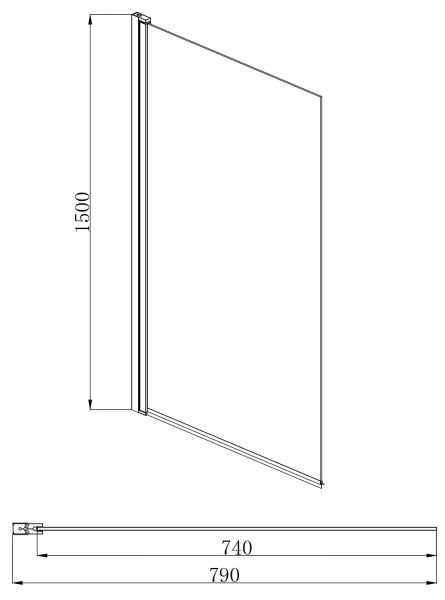 Шторка на ванну Aquatek AQ DEL SBA 08015BL 80см чёрный