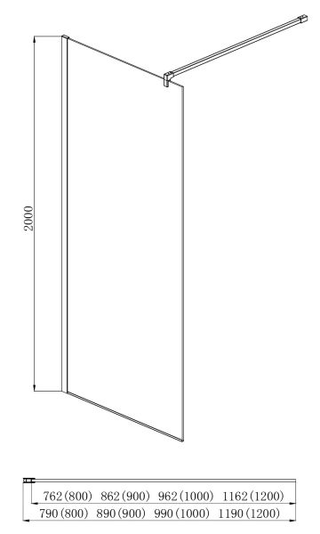 Душевая перегородка Aquatek Walk in AQ WIW 12020BL 120см чёрный