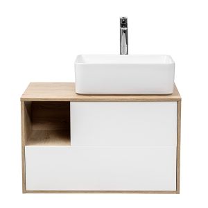Тумба под раковину Aquanika Quadro AQQ804650RU78 80 см дуб давос/белый