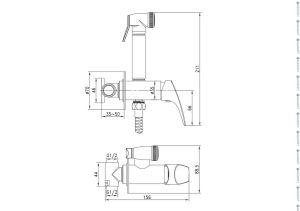 Гигиенический душ со смесителем Aquanet Atletic AF310-52С