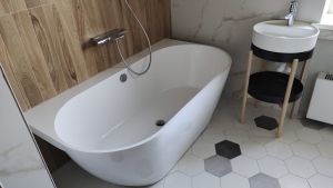 Ванна из искусственного камня AquaStone Бали 177x85см белый