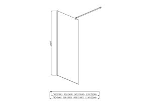 Душевая перегородка Aquatek Walk in с держателем AQ WIW 09020GM 90 см оружейная сталь