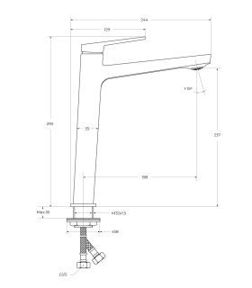 Смеситель BelBagno для накладной раковины без донного клапана, хром ARDENTE-LMC-CRM-W0