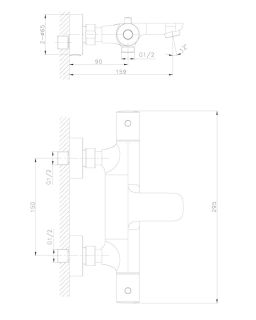 Смеситель для ванны Raiber Graceful RPB-008 с термостатом чёрный матовый Смеситель для ванны Raiber Graceful RPB-008 с термостатом чёрный матовый