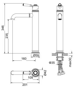 Смеситель для раковины Timo Arisa 5311/03F чёрный