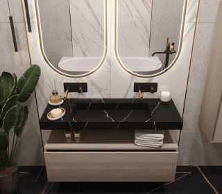 Раковина Armadi Art Flat Nero Marquina 120 Раковина Armadi Art Flat Nero Marquina 120