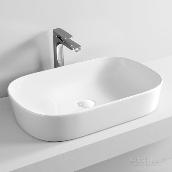 Раковина накладная ArtCeram Ghost GHL002 01 00 65х42х12.5 белый