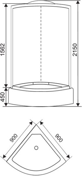 Душевая кабина ARCUS AS-103G 90x90