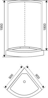 Душевой уголок ARCUS AS-301-9 90x90 см Душевой уголок ARCUS AS-301-9 90x90 см
