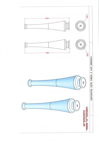 Комплект ножек Cezares 8x35 40388 Комплект ножек Cezares 8x35 40388