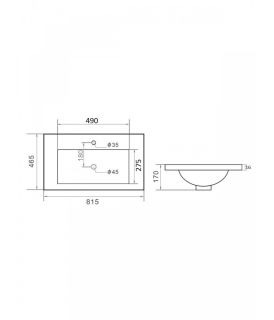 Раковина Agger ASF11800 80 см белый