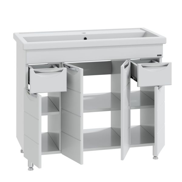 Напольная тумба под раковину Санта Родос 206016 100 см белый