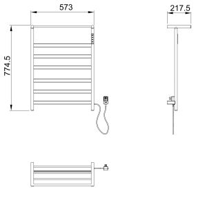 Полотенцесушитель электрический Wonzon & Woghand Essen WW-A403-BR 57x78 см брашированный никель