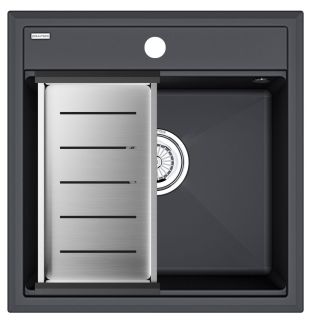 Комплект Paulmark: мойка Stepia 50 и коландер Advance PM115051-AN+A375-BS антрацит/брашированная нержавеющая сталь Комплект Paulmark: мойка Stepia 50 и коландер Advance PM115051-AN+A375-BS антрацит/брашированная нержавеющая сталь