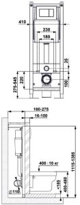Комплект Berges 4в1 042430: инсталляция ATOM410 кнопка белая унитаз Gamma сиденье микролифт