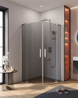 Душевой уголок Cezares Slider SLIDER-R-2-80/90-Grigio-Cr 80/90x80/90 см профиль хром стекло серое