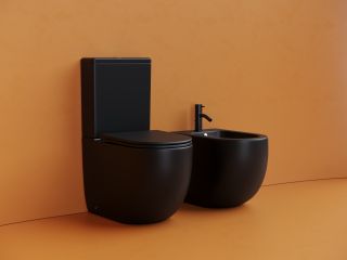 Напольная пристенная чаша унитаза Ceramicanova Метрополь (Metropol) CN4001T-BMB торнадо чёрный матовый