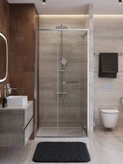 Душевая дверь Cezares Люкс (Lux) LUX-B-FS-1-100-C-CR 100 см профиль хром стекло прозрачное