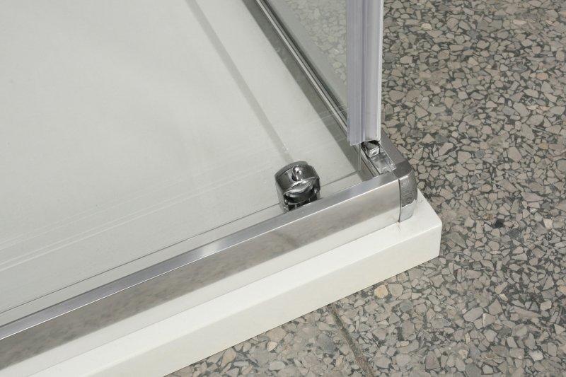 Душевой уголок прямоугольный, хром BelBagno UNIQUE-AH-1-100/115-100-C-Cr