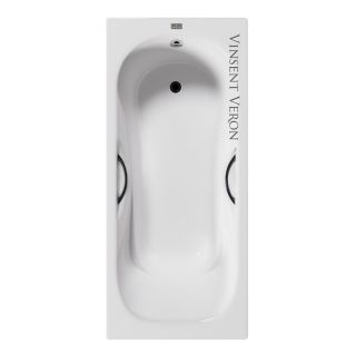 Ванна чугунная Vinsent Veron Aura VAU1808045H/VH0015BL с ручками хром 180х80 см