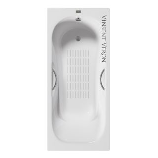 Ванна чугунная Vinsent Veron Aura VAU1507542H/VH0015GM-AS с ручками оружейная сталь 150х75 см