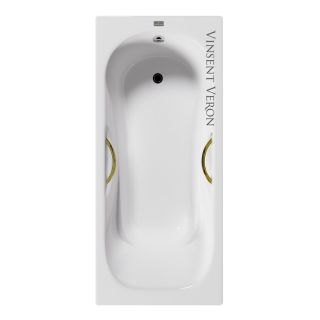Ванна чугунная Vinsent Veron Aura VAU1808045H/VH0015GD с золотыми ручками 180х80 см