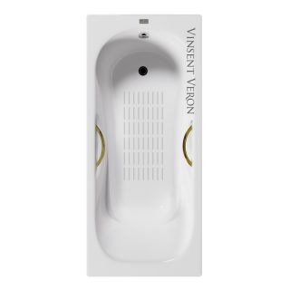 Ванна чугунная Vinsent Veron Aura VAU1507542H/VH0015GD-AS с золотыми ручками 150х75 см