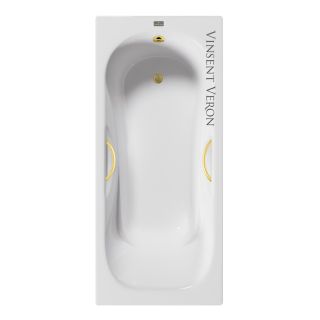 Ванна чугунная Vinsent Veron Aura VAU1808045H/VH0015MGD с золотыми матовыми ручками 180х80 см