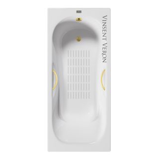 Ванна чугунная Vinsent Veron Aura VAU1707542H/VH0015MGD-AS с золотыми матовыми ручками 170х75 см