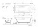 Ванна чугунная Vinsent Veron Aura VAU1707042H/VH0015CH с хромированными ручками 170х70 см