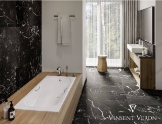 Ванна чугунная Vinsent Veron Aura VAU1808045H 180x80см с отверстиями для ручек