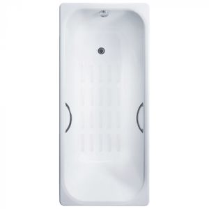Ванна чугунная Delice Aurora DLR230617R-AS 140х70 с отверстиями под ручки и антискользящим покрытием