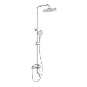 Душевая стойка со смесителем и изливом BelBagno AURORA-VSCM-CRM