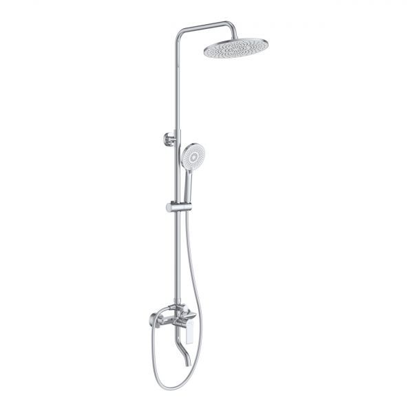 Душевая стойка со смесителем и изливом BelBagno AURORA-VSCM-CRM
