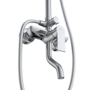Душевая стойка со смесителем и изливом BelBagno AURORA-VSCM-CRM