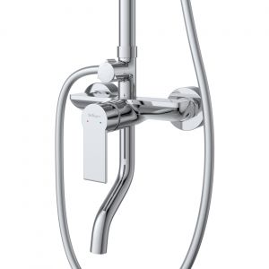 Душевая стойка со смесителем и изливом BelBagno AURORA-VSCM-CRM
