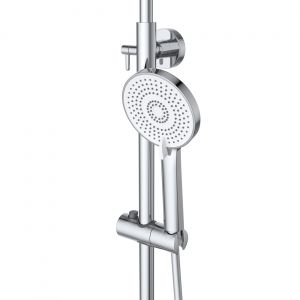 Душевая стойка со смесителем и изливом BelBagno AURORA-VSCM-CRM