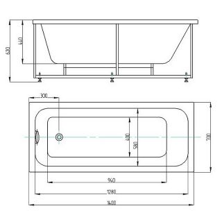 Ванна акриловая Azario Bella AV.0020140 140х70 см белый
