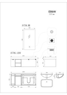 Зеркало Black & White Gravity 706MR LED-посветка Зеркало Black & White Gravity 706MR LED-посветка