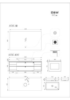 Зеркало Black & White Gravity 707MR LED-подсветка Зеркало Black & White Gravity 707MR LED-подсветка