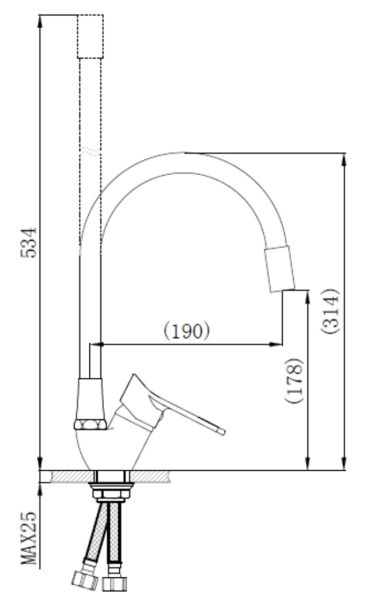 Смеситель для кухни РМС SL137BL-016F хром/чёрный