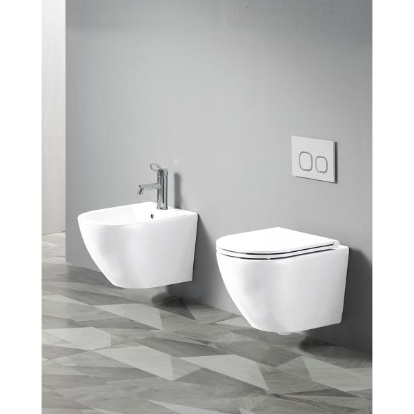 Биде подвесное Azario Grado AZ-0046F 495х365х325 санфаянс, белый