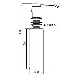 Дозатор для жидких моющих средств AZARIO AZ-114-Pl врезной, 250ml, латунь